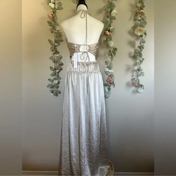 Jonathan Simkhai Strapless Gown Dress in stone NWT Formal Bridal - Picture 5 of 14